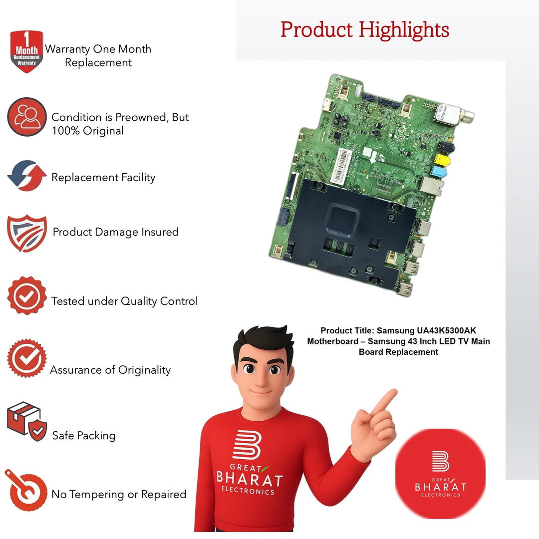 Samsung UA43K5300AK Motherboard – Samsung 43 Inch LED TV Main Board Replacement - Great Bharat Electronics