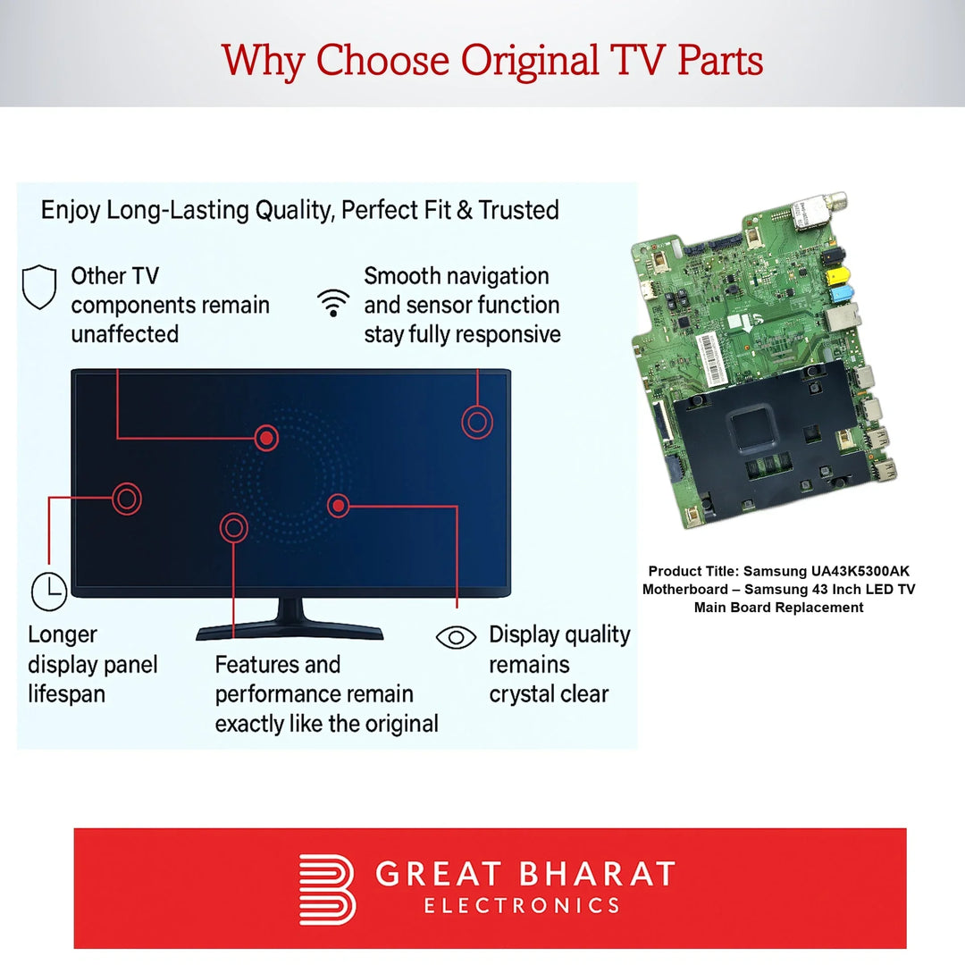 Samsung UA43K5300AK Motherboard – Samsung 43 Inch LED TV Main Board Replacement - Great Bharat Electronics