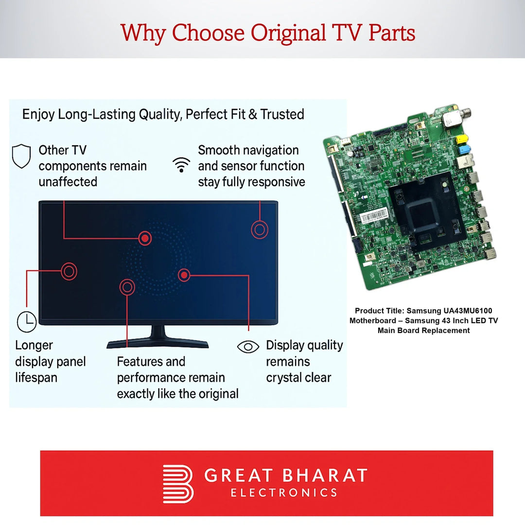 Samsung UA43MU6100 Motherboard – Samsung 43 Inch LED TV Main Board Replacement - Great Bharat Electronics