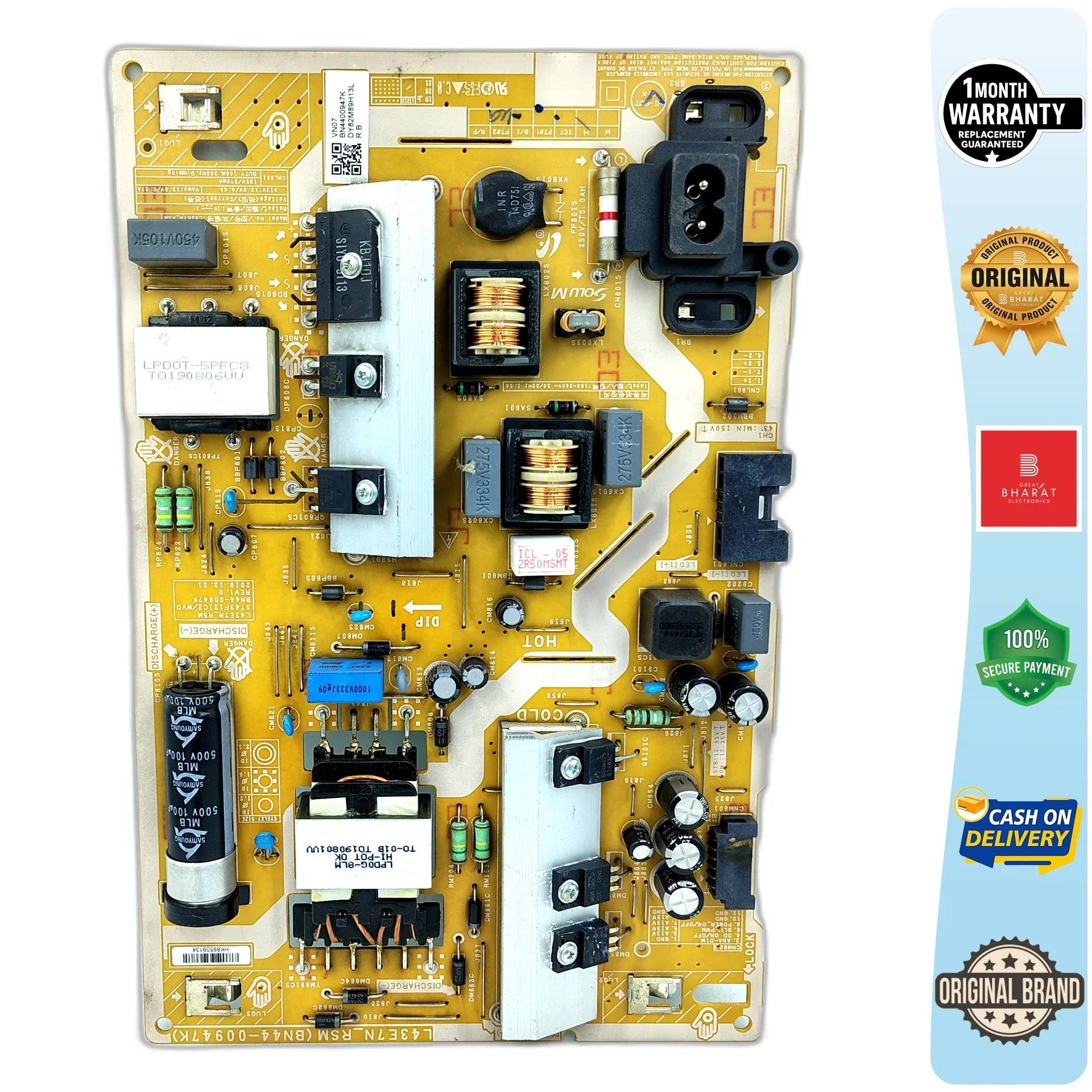 Samsung UA43NU7470UXXL Power Supply Board – Samsung 43 Inch LED TV SMPS Replacement - Great Bharat Electronics