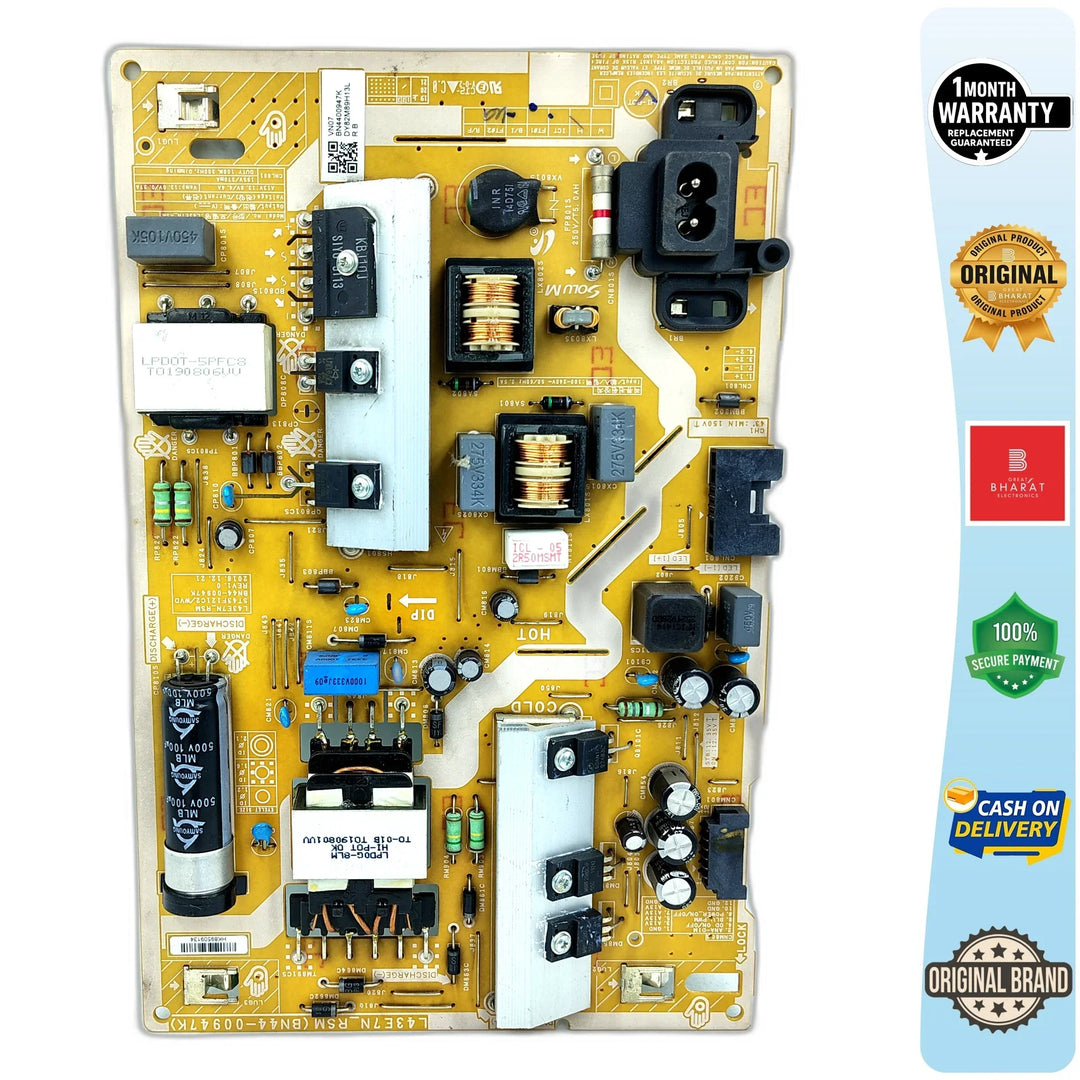 Samsung UA43NU7470UXXL Power Supply Board – Samsung 43 Inch LED TV SMPS Replacement - Great Bharat Electronics