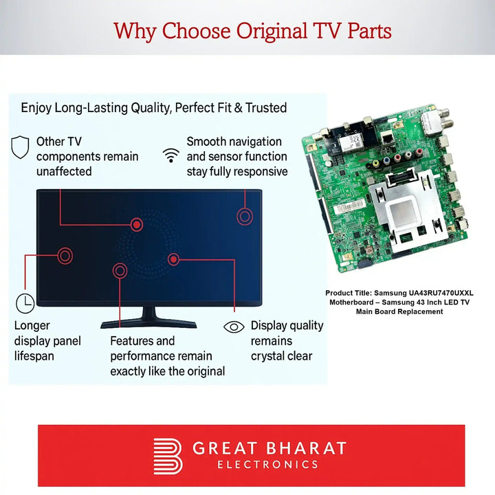 Samsung UA43RU7470UXXL Motherboard – Samsung 43 Inch LED TV Main Board Replacement - Great Bharat Electronics