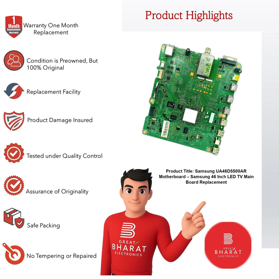 Samsung UA46D5500AR Motherboard – Samsung 46 Inch LED TV Main Board Replacement - Great Bharat Electronics