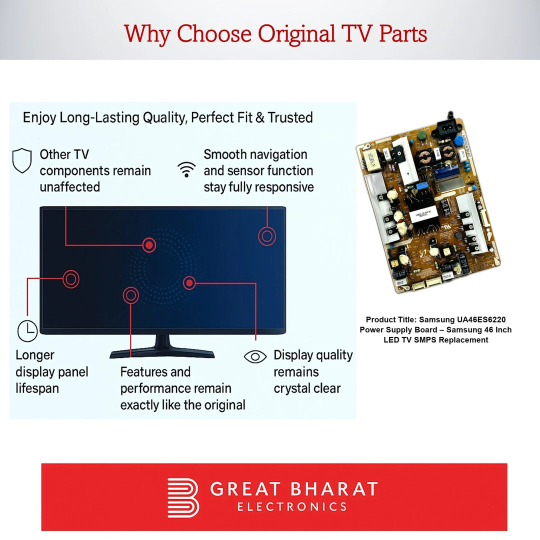 Samsung UA46ES6220 Power Supply Board – Samsung 46 Inch LED TV SMPS Replacement - Great Bharat Electronics