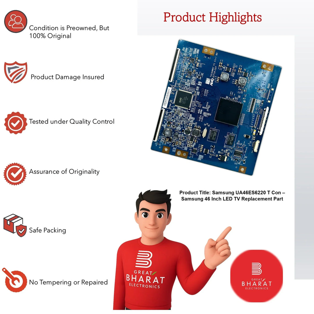 Samsung UA46ES6220 T-Con Board – Samsung 46 Inch LED TV Replacement Part - Great Bharat Electronics