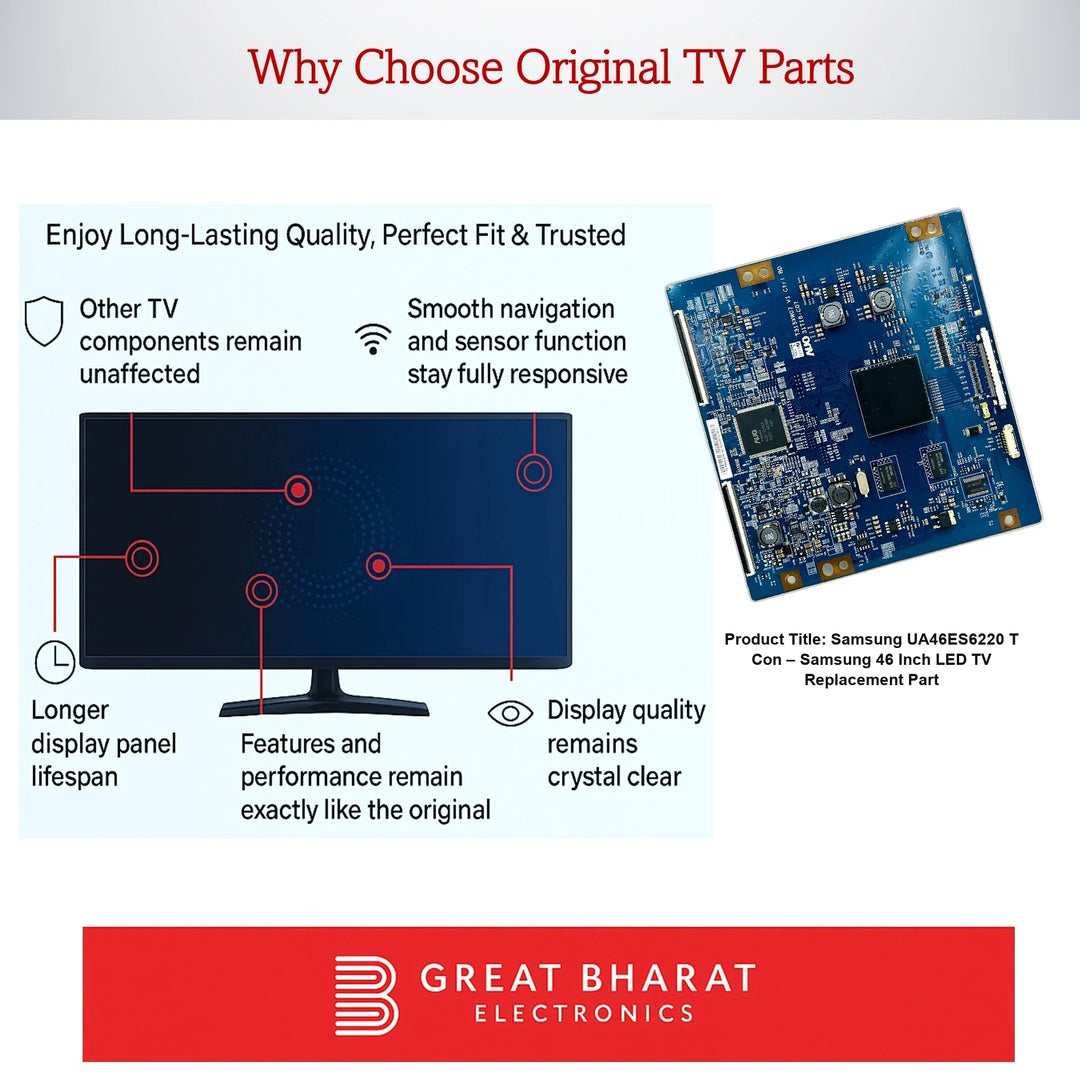 Samsung UA46ES6220 T-Con Board – Samsung 46 Inch LED TV Replacement Part - Great Bharat Electronics