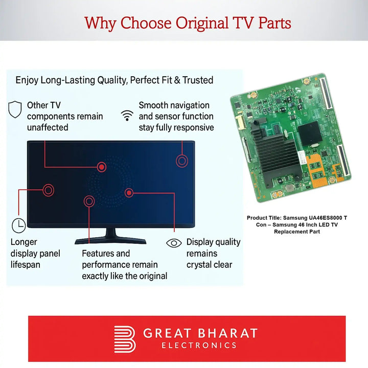 Samsung UA46ES8000 T-Con Board – Samsung 46 Inch LED TV Replacement Part - Great Bharat Electronics