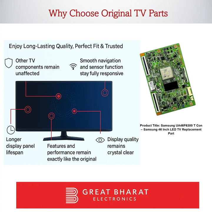 Samsung UA46F6300 T-Con Board – Samsung 46 Inch LED TV Replacement Part - Great Bharat Electronics