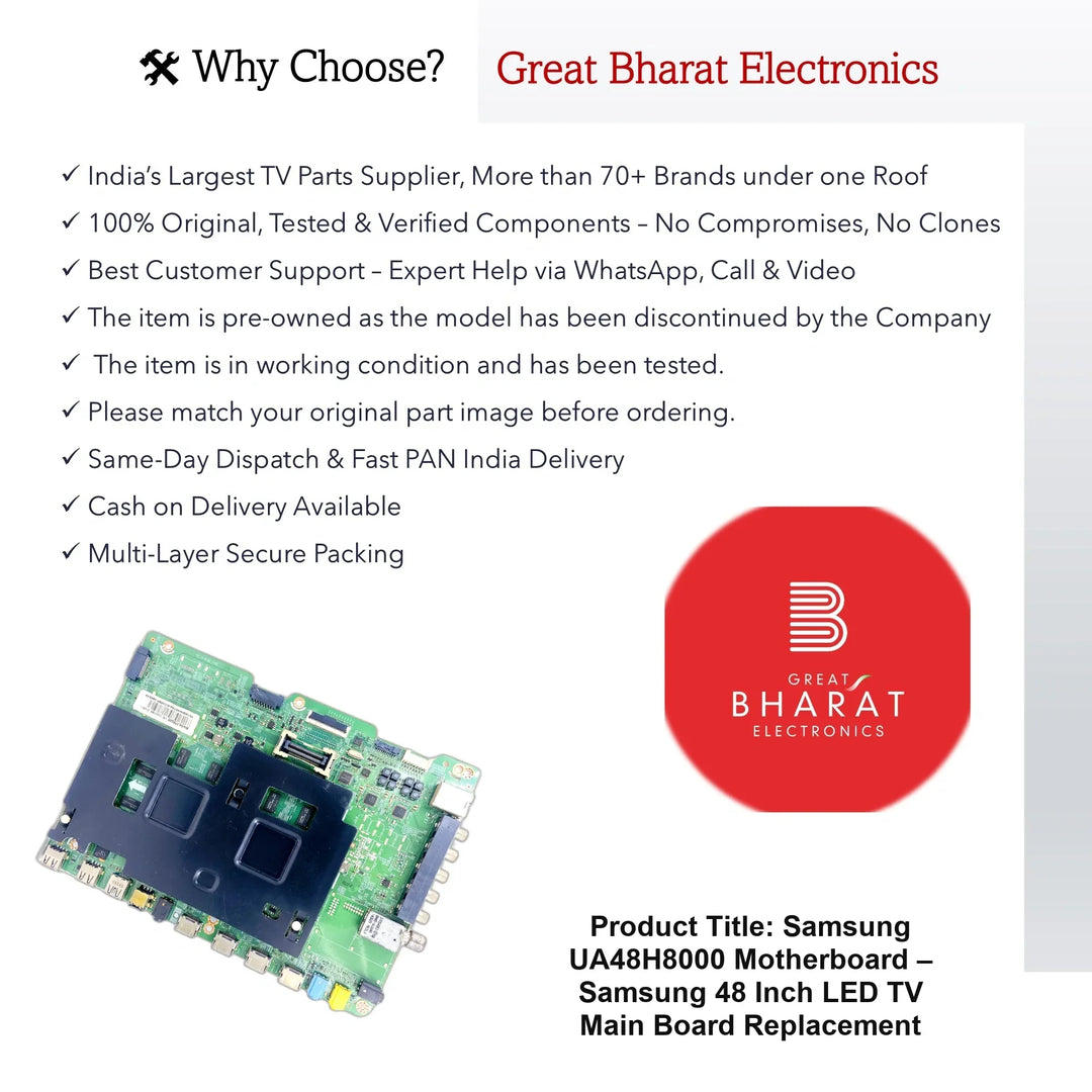 Samsung UA48H8000 Motherboard – Samsung 48 Inch LED TV Main Board Replacement - Great Bharat Electronics