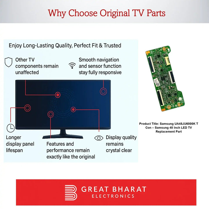 Samsung UA48JU6000K T-Con Board – Samsung 48 Inch LED TV Replacement Part - Great Bharat Electronics