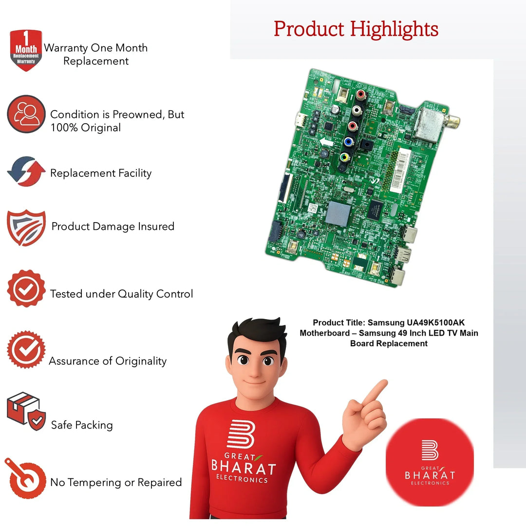 Samsung UA49K5100AK Motherboard – Samsung 49 Inch LED TV Main Board Replacement - Great Bharat Electronics