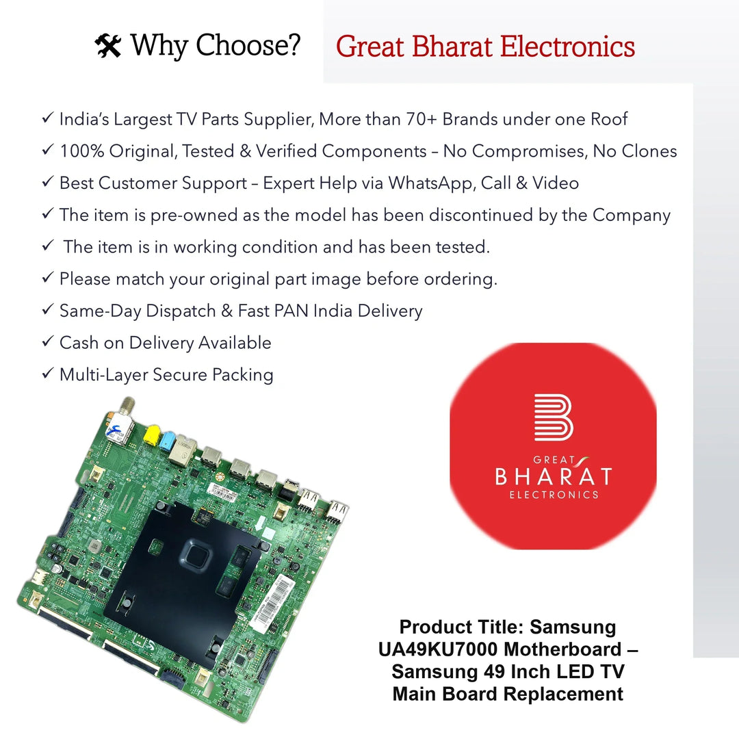 Samsung UA49KU7000 Motherboard – Samsung 49 Inch LED TV Main Board Replacement - Great Bharat Electronics