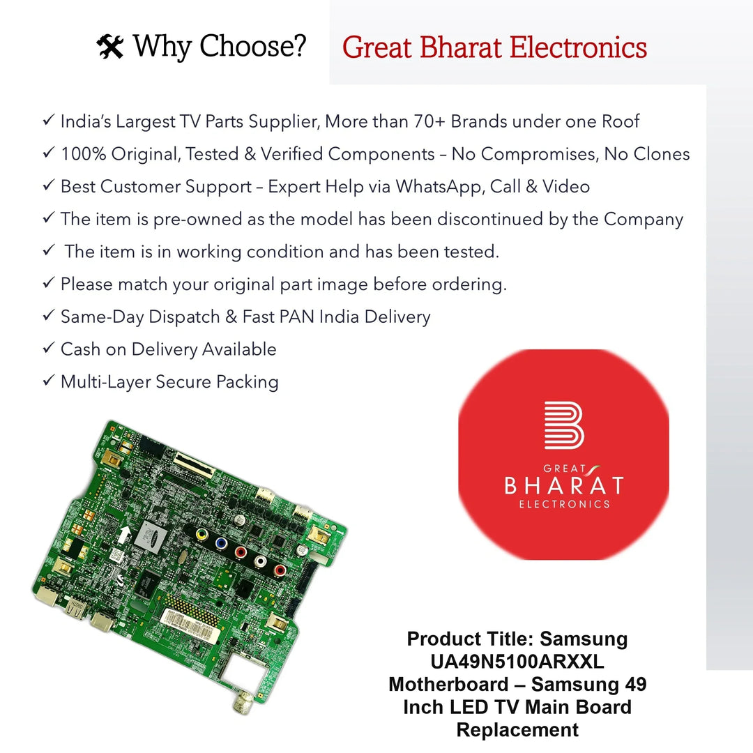 Samsung UA49N5100ARXXL Motherboard – Samsung 49 Inch LED TV Main Board Replacement - Great Bharat Electronics