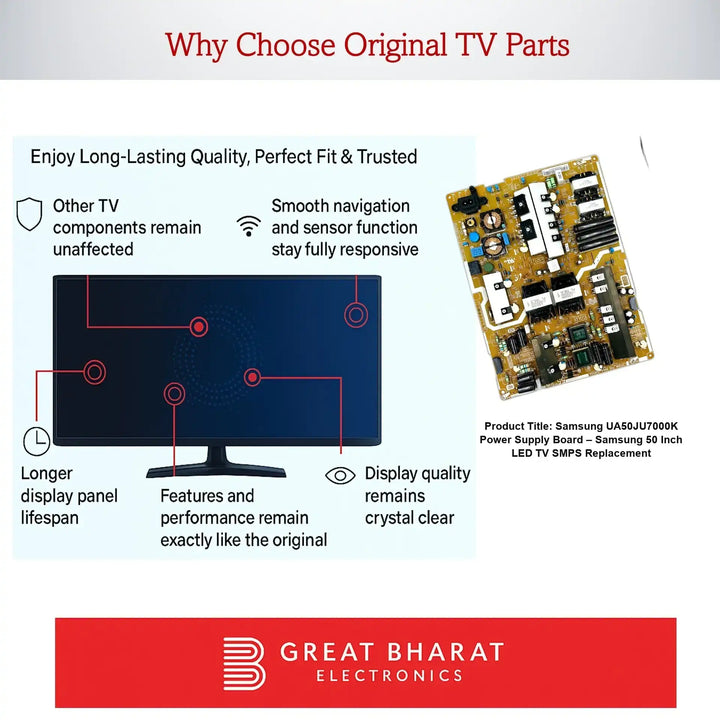 Samsung UA50JU7000K Power Supply Board – Samsung 50 Inch LED TV SMPS Replacement - Great Bharat Electronics