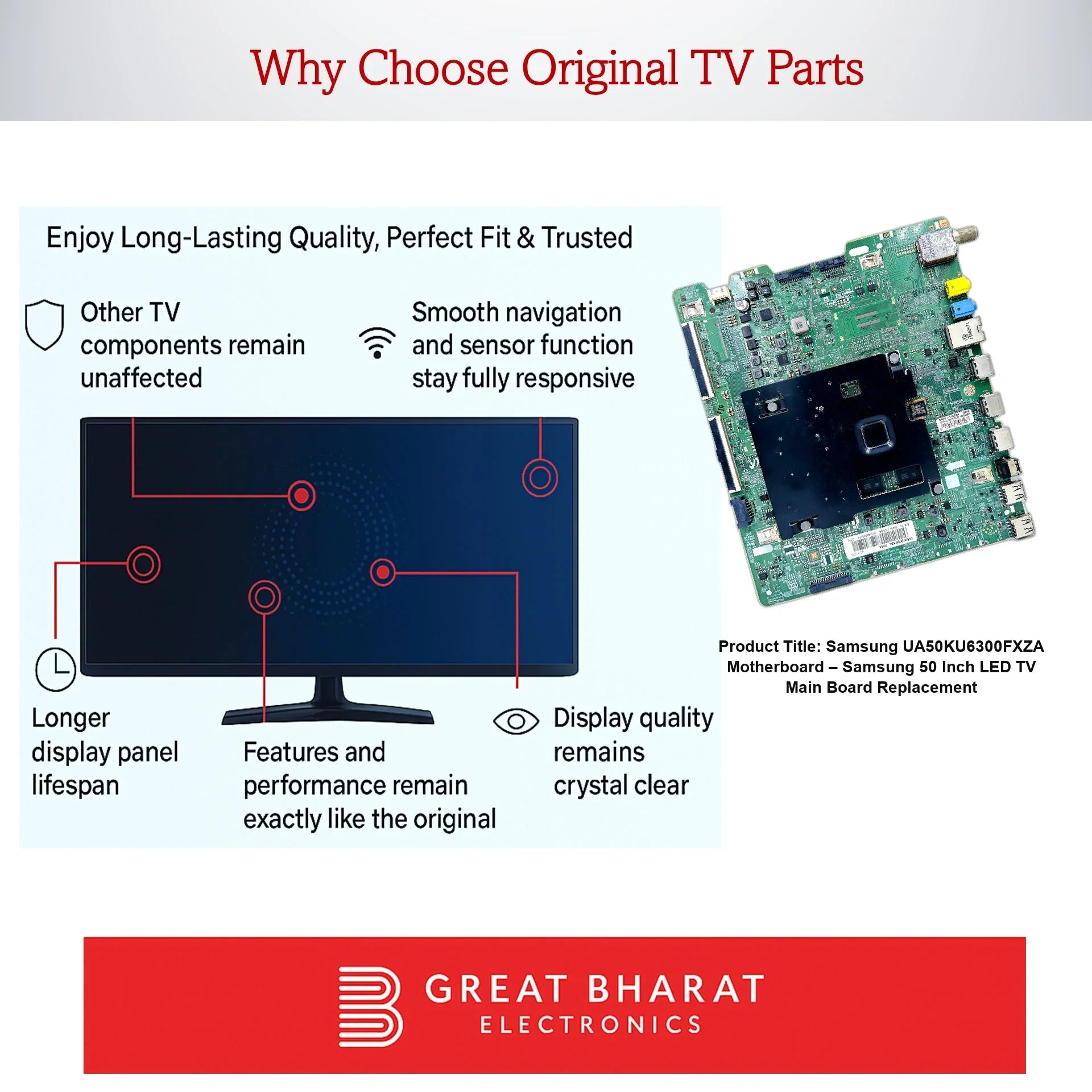 Samsung UA50KU6300FXZA Motherboard – Samsung 50 Inch LED TV Main Board Replacement - Great Bharat Electronics