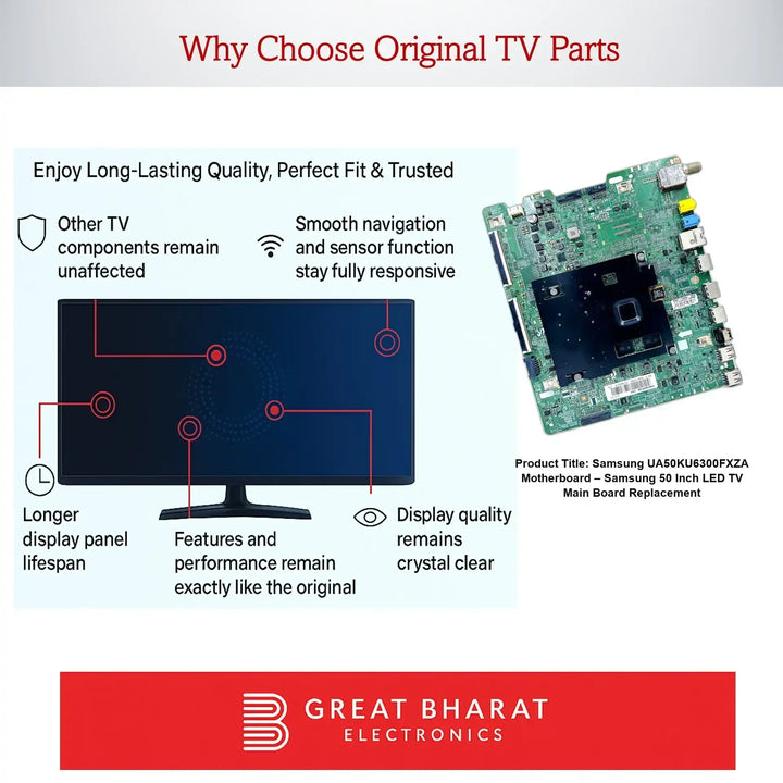 Samsung UA50KU6300FXZA Motherboard – Samsung 50 Inch LED TV Main Board Replacement - Great Bharat Electronics