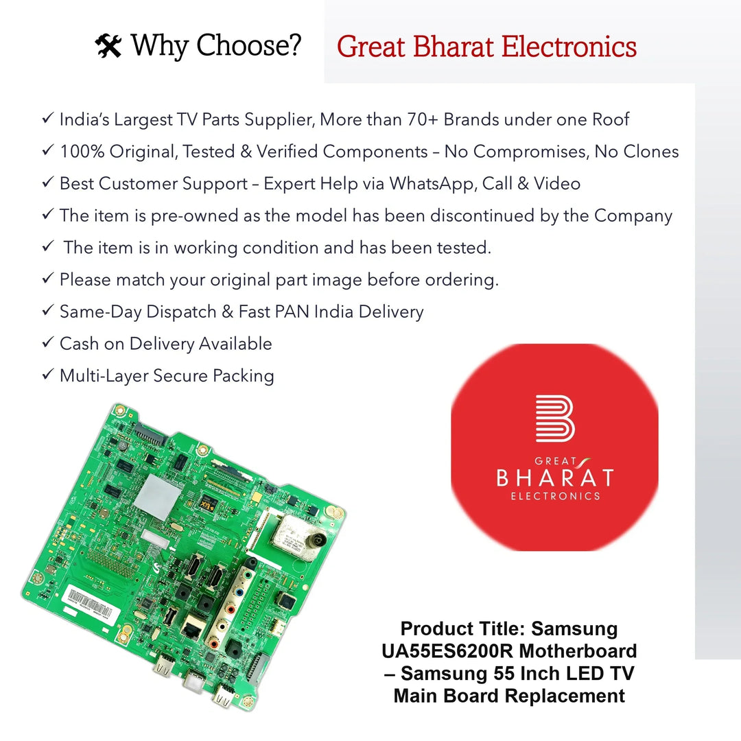 Samsung UA55ES6200R Motherboard – Samsung 55 Inch LED TV Main Board Replacement - Great Bharat Electronics
