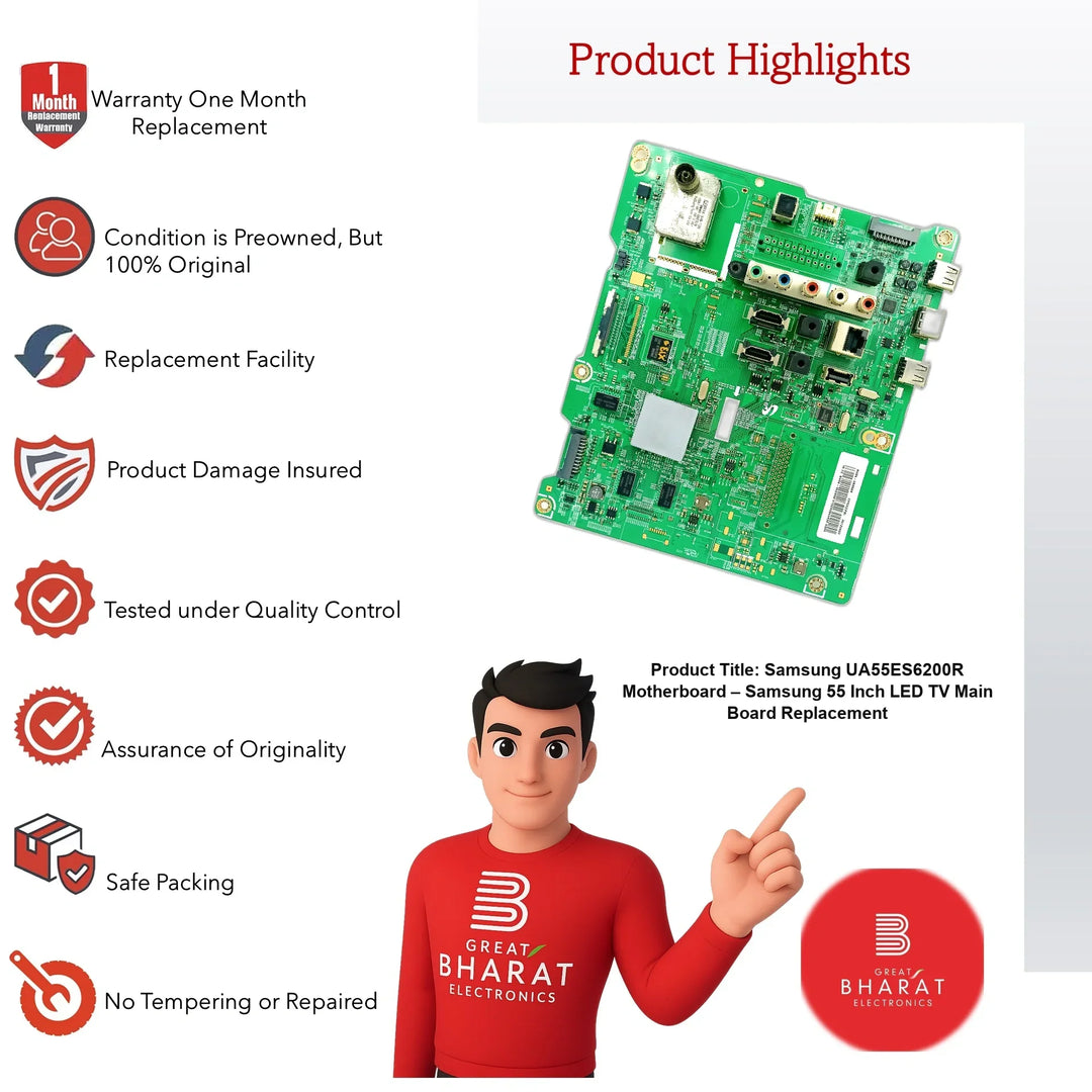 Samsung UA55ES6200R Motherboard – Samsung 55 Inch LED TV Main Board Replacement - Great Bharat Electronics