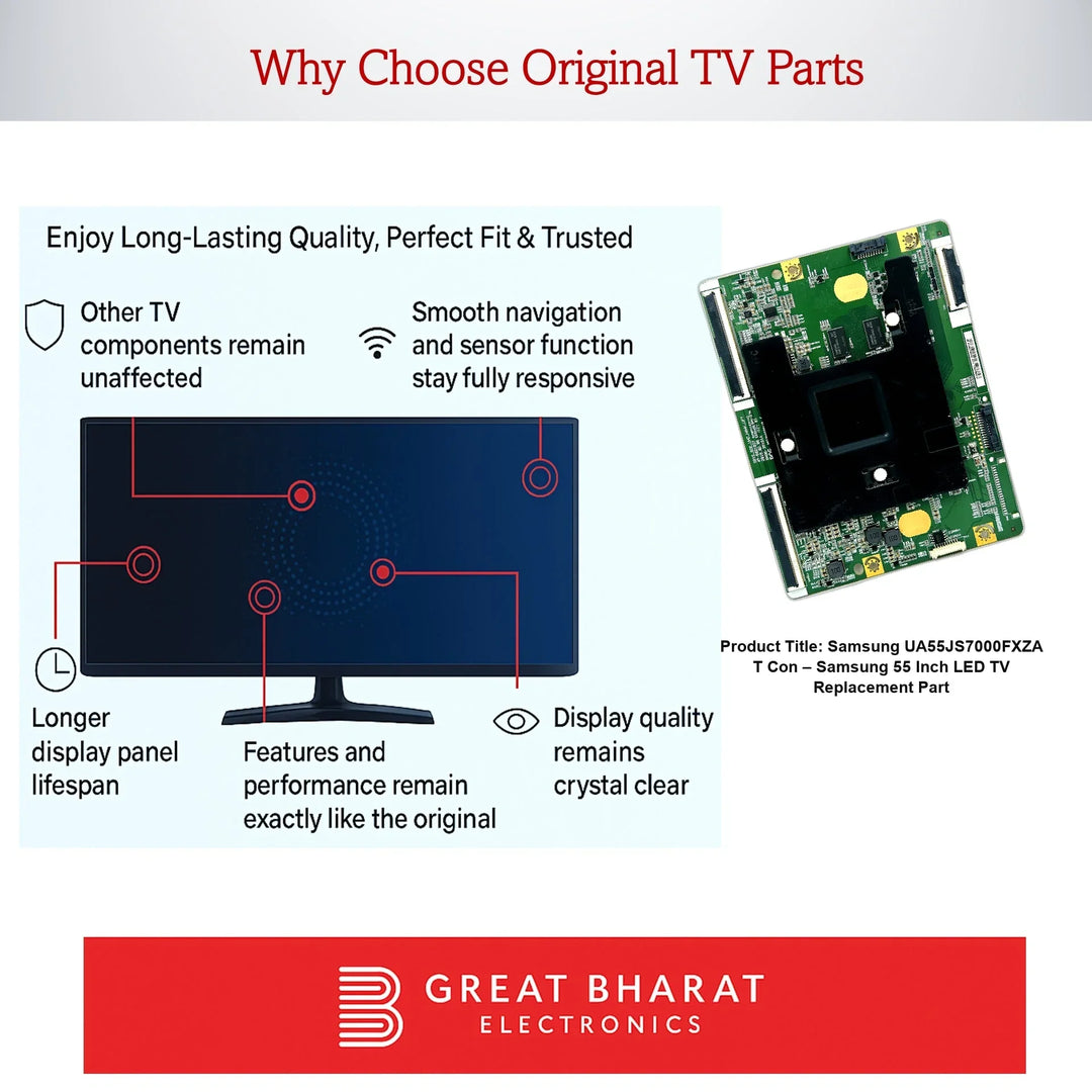 Samsung UA55JS7000FXZA T-Con Board – Samsung 55 Inch LED TV Replacement Part - Great Bharat Electronics