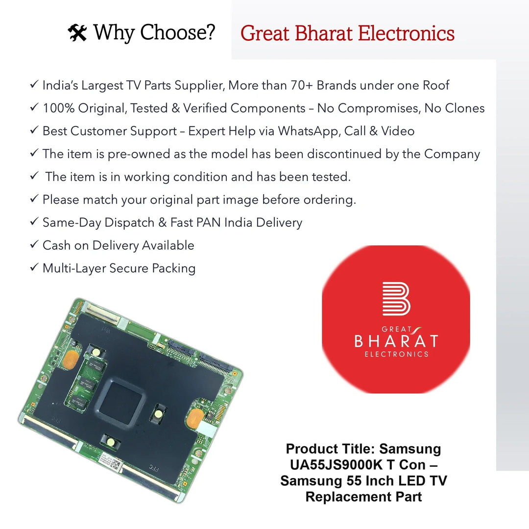 Samsung UA55JS9000K T-Con Board – Samsung 55 Inch LED TV Replacement Part - Great Bharat Electronics