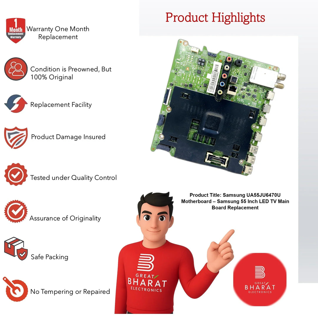 Samsung UA55JU6470U Motherboard – Samsung 55 Inch LED TV Main Board Replacement - Great Bharat Electronics