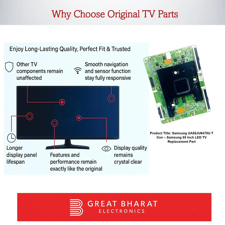 Samsung UA55JU6470U T-Con Board – Samsung 55 Inch LED TV Replacement Part - Great Bharat Electronics