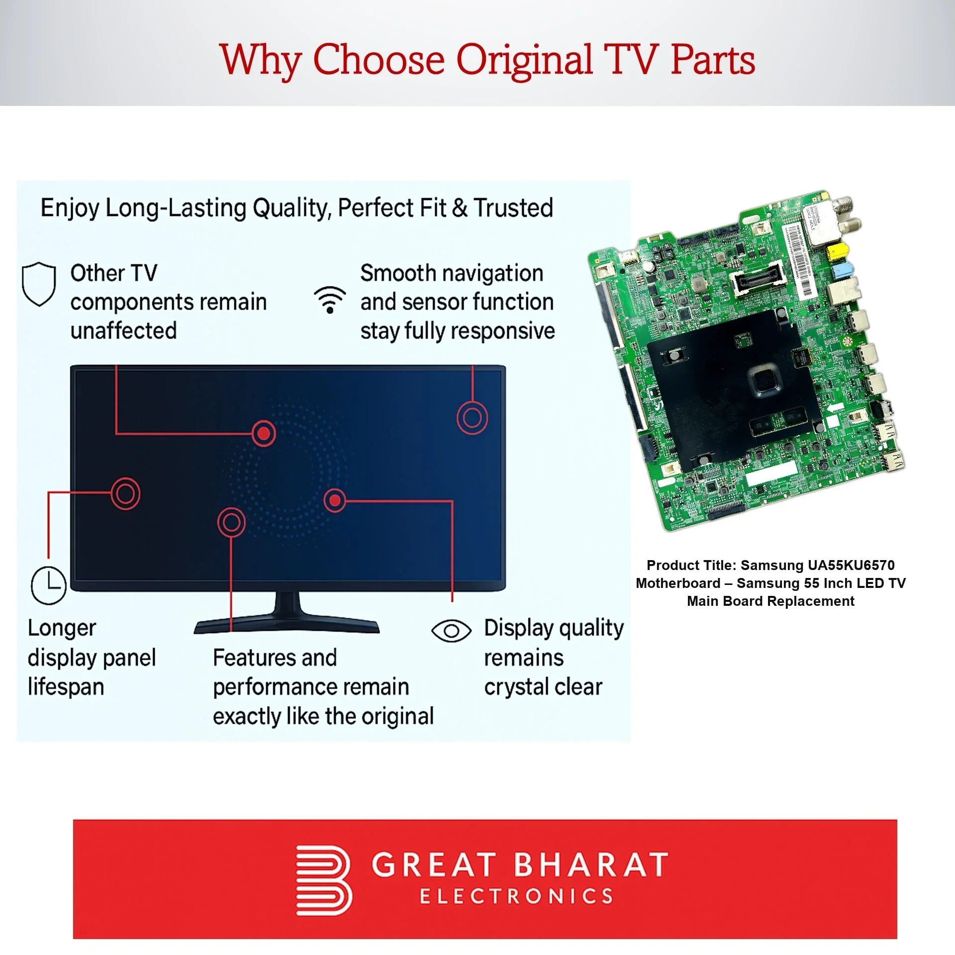 Samsung UA55KU6570 Motherboard – Samsung 55 Inch LED TV Main Board Replacement - Great Bharat Electronics