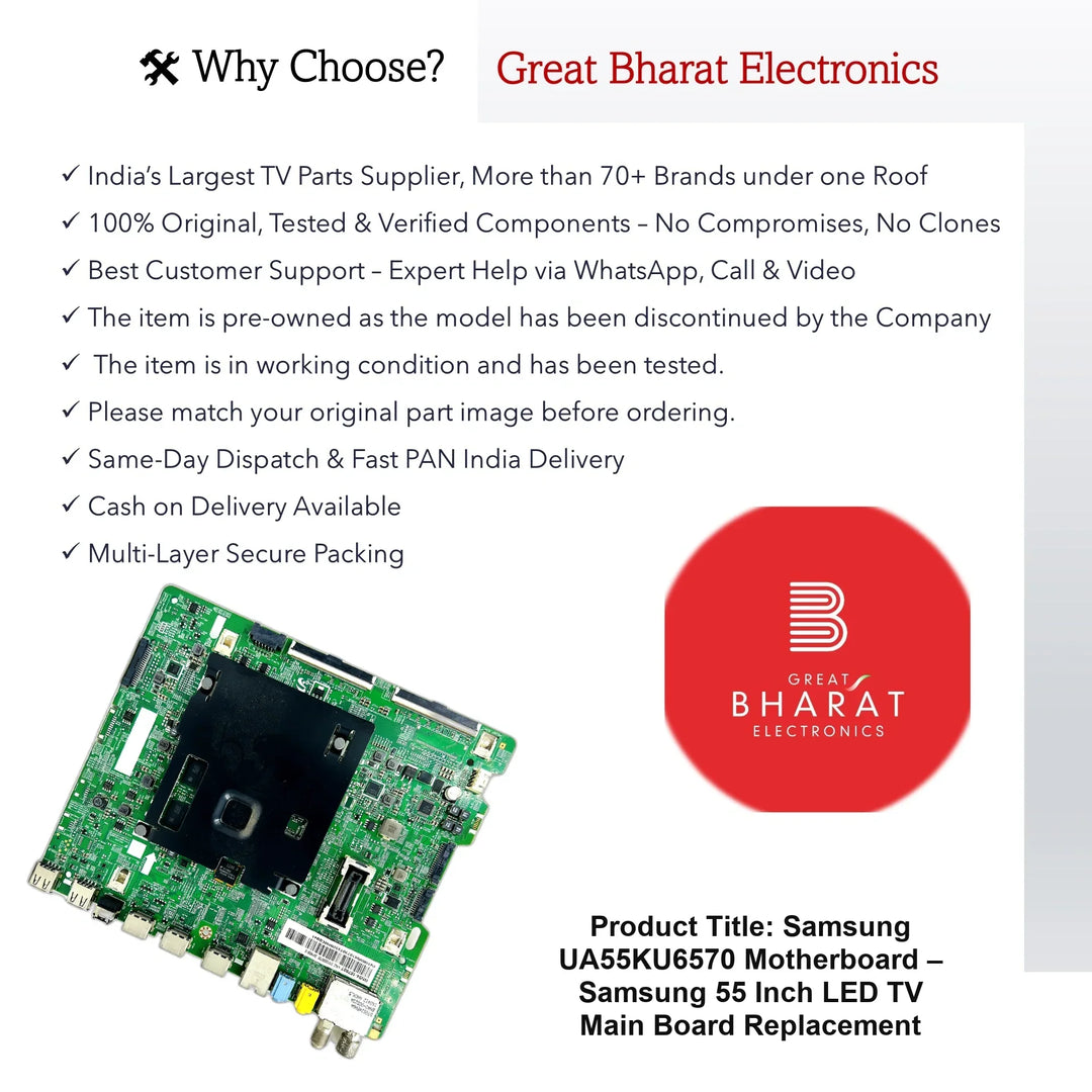 Samsung UA55KU6570 Motherboard – Samsung 55 Inch LED TV Main Board Replacement - Great Bharat Electronics