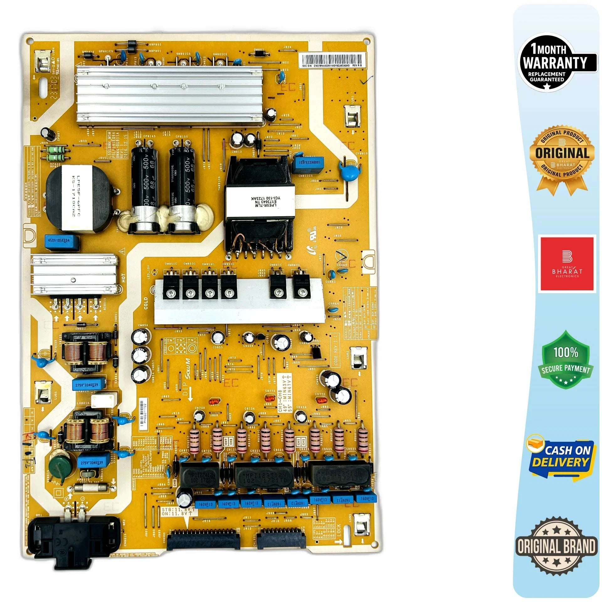 Samsung UA55MU7000KLXL Power Supply Board – Samsung 55 Inch LED TV SMPS Replacement - Great Bharat Electronics