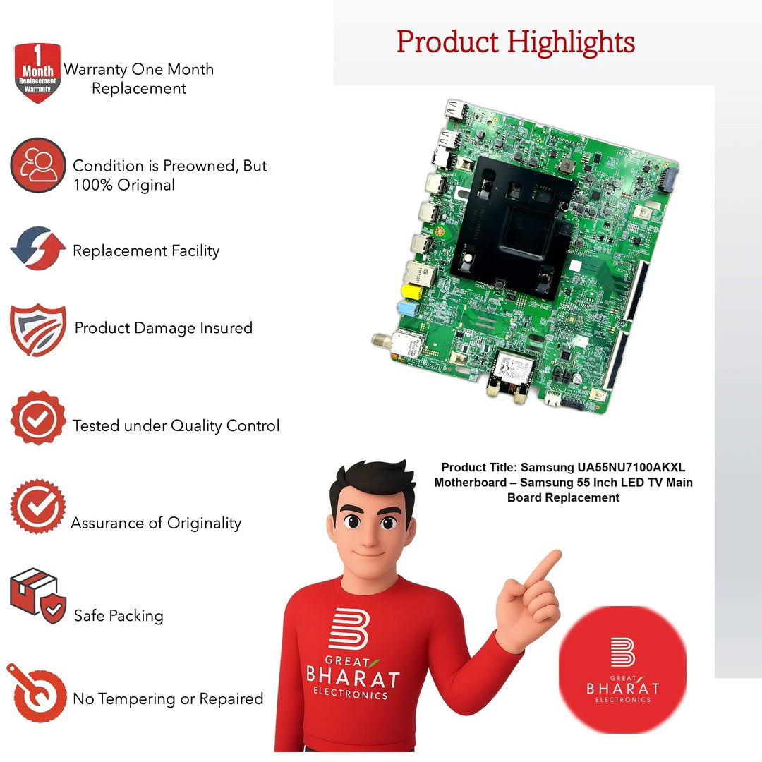 Samsung UA55NU7100AKXL Motherboard – Samsung 55 Inch LED TV Main Board Replacement - Great Bharat Electronics