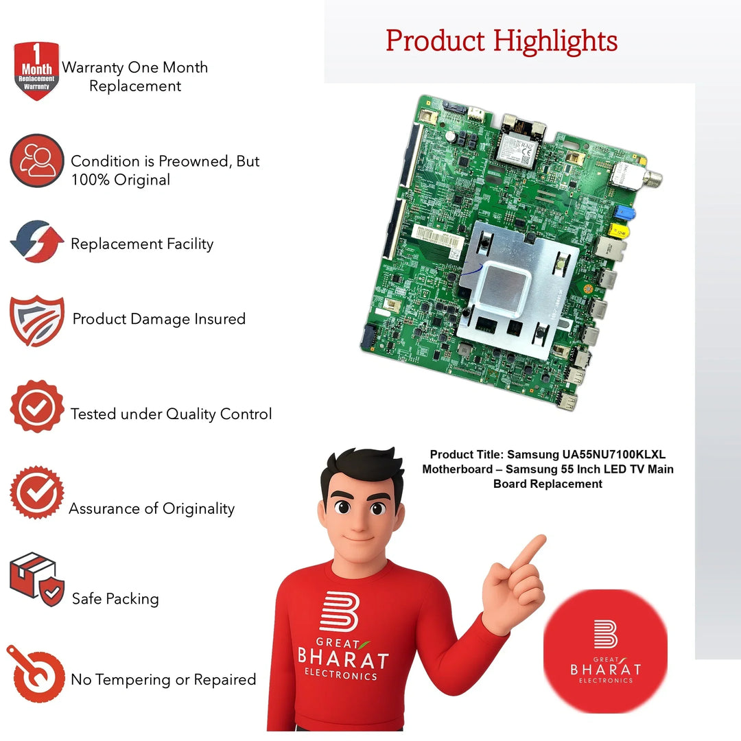 Samsung UA55NU7100KLXL Motherboard – Samsung 55 Inch LED TV Main Board Replacement - Great Bharat Electronics
