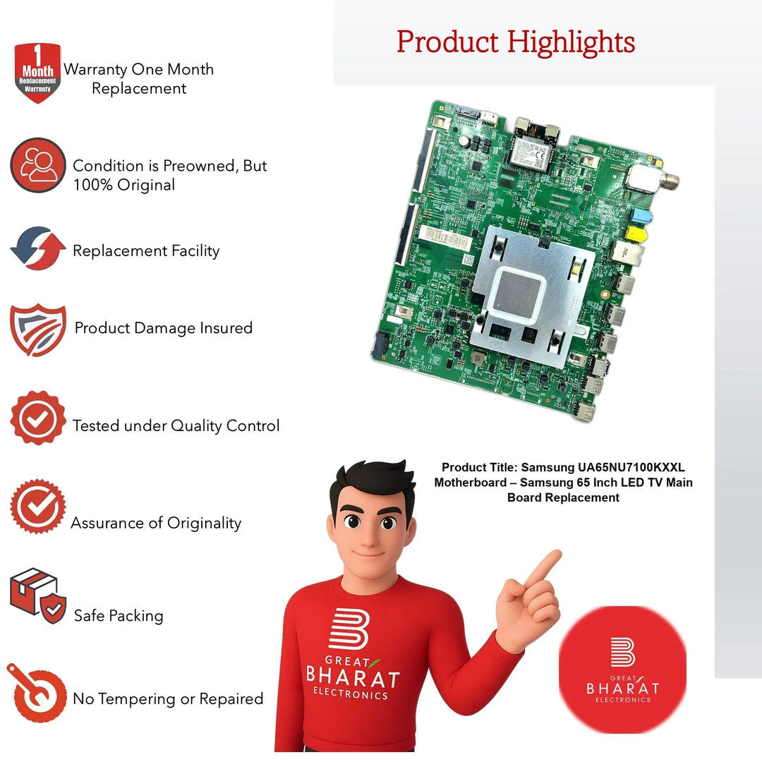 Samsung UA65NU7100KXXL Motherboard – Samsung 65 Inch LED TV Main Board Replacement - Great Bharat Electronics