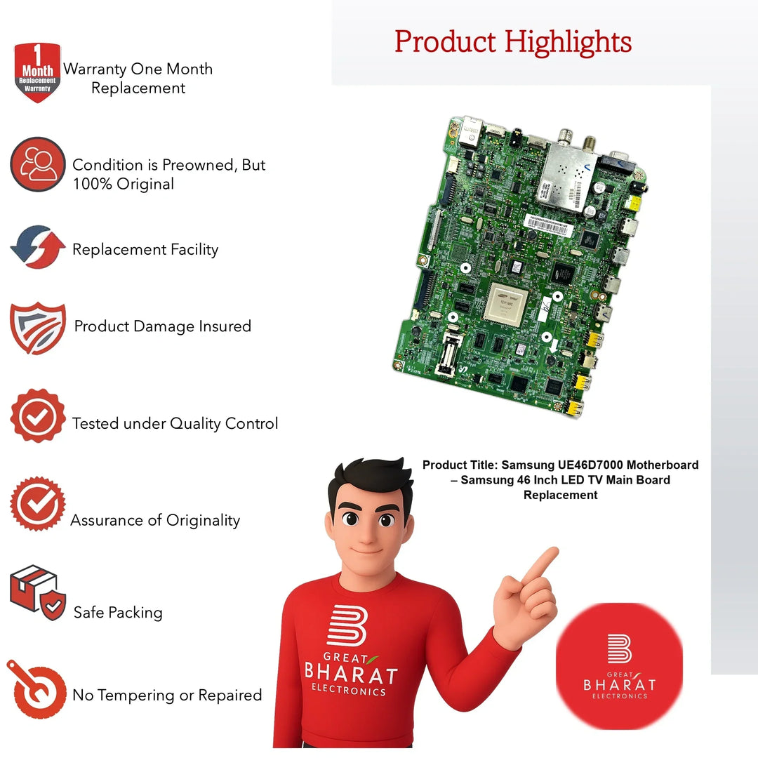 Samsung UE46D7000 Motherboard – Samsung 46 Inch LED TV Main Board Replacement - Great Bharat Electronics