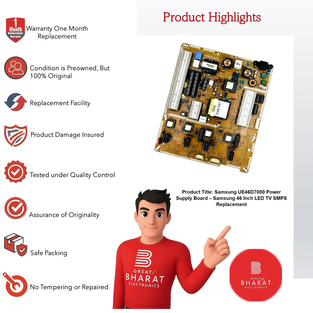 Samsung UE46D7000 Power Supply Board – Samsung 46 Inch LED TV SMPS Replacement - Great Bharat Electronics
