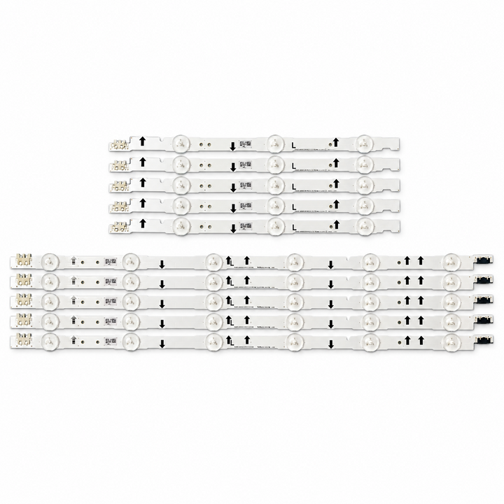 Samsung UN40JU6400 LED TV backlight kit of 10 pieces, 5 Right and 5 Left, forming 5 complete R+L pairs