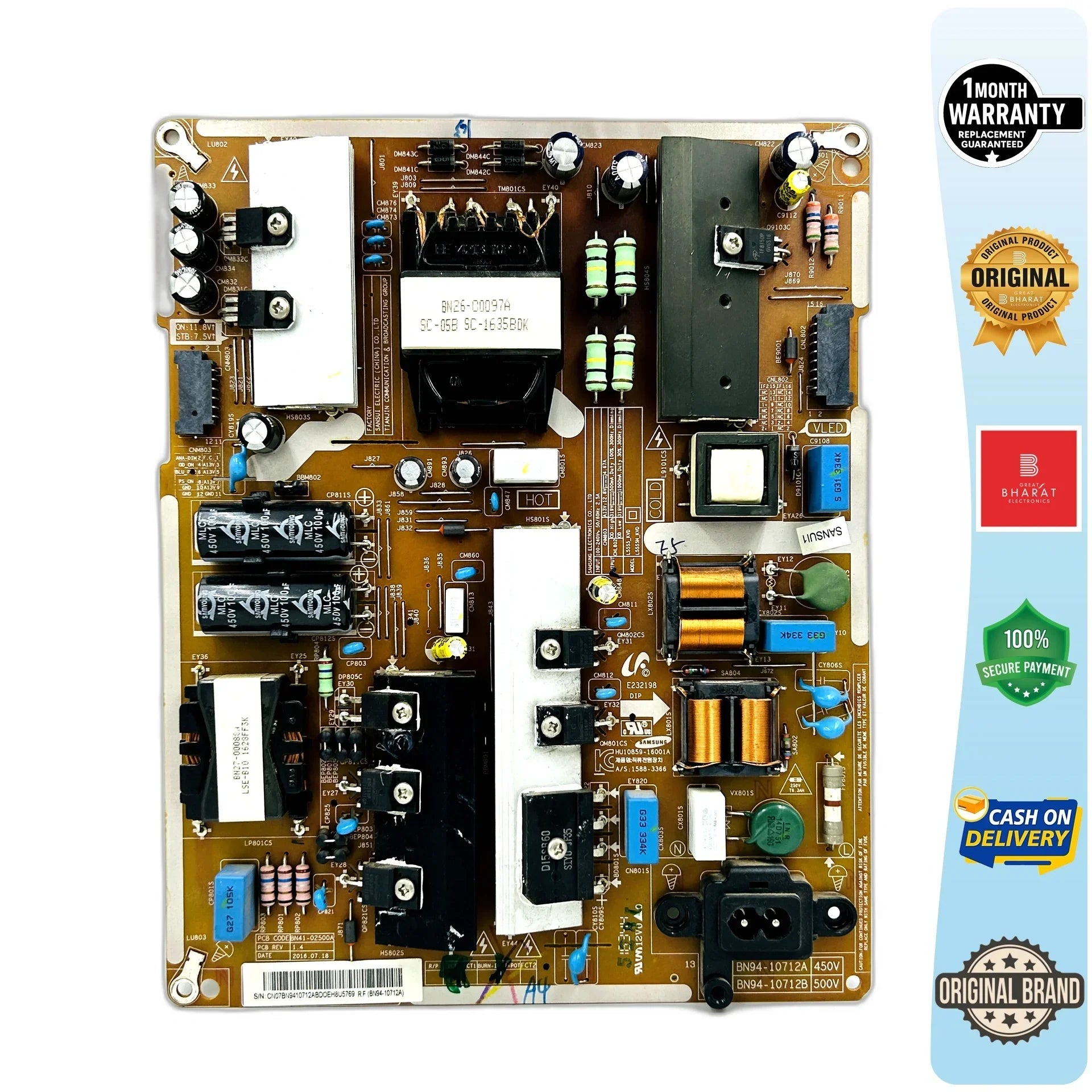Samsung UN50KU6300F Power Supply Board – Samsung 50 Inch LED TV SMPS Replacement - Great Bharat Electronics