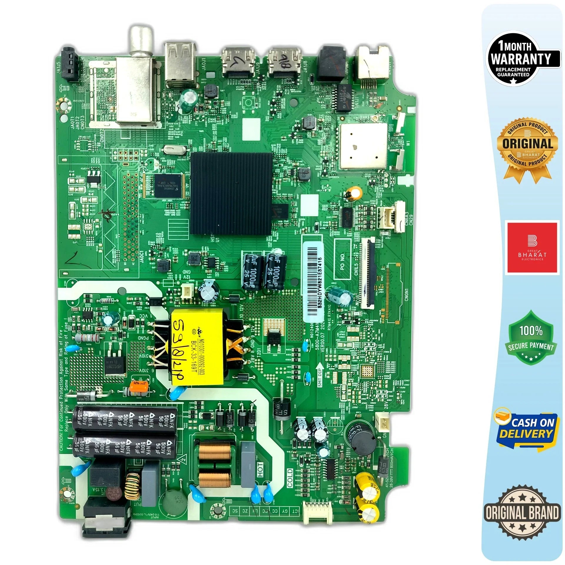 Sansui JSW32ASHD Motherboard – Sansui 32 Inch LED TV Main Board Replacement - Great Bharat Electronics