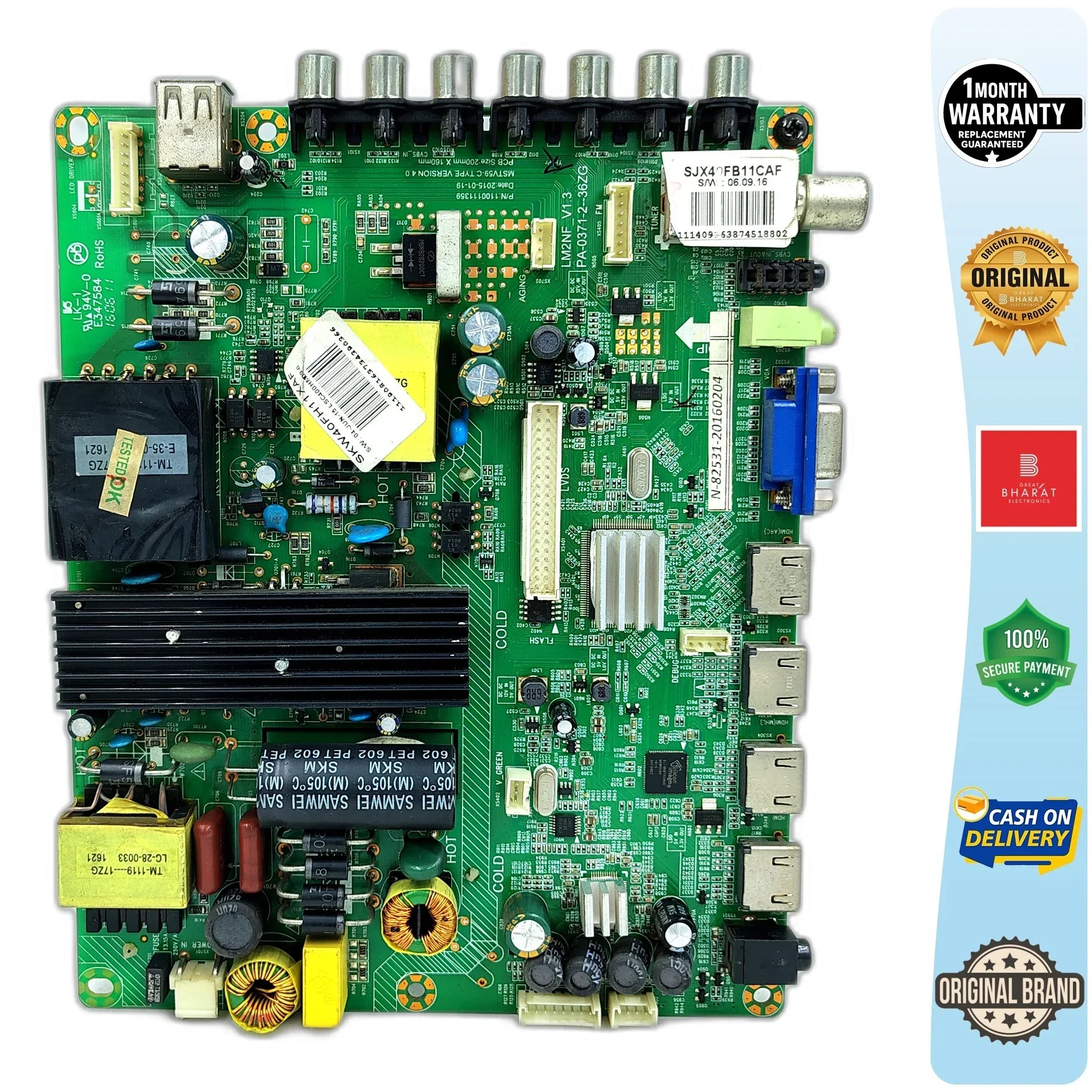 Sansui LEDTVSJX40FB Motherboard – Sansui 40 Inch LED TV Main Board Replacement - Great Bharat Electronics