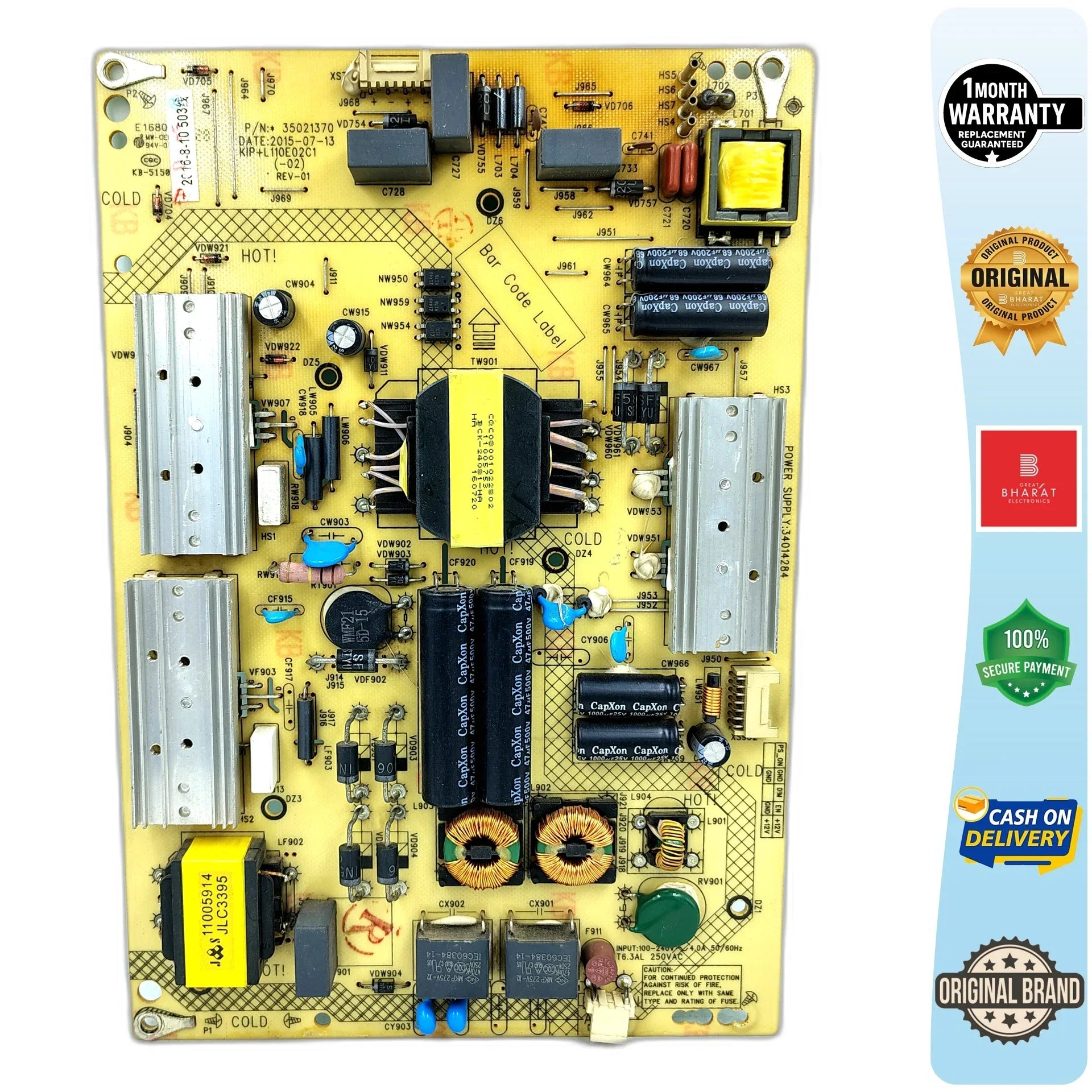 Sanyo UHDTUSNA50QXOSAZ Power Supply Board – Sanyo 50 Inch LED TV SMPS Replacement - Great Bharat Electronics