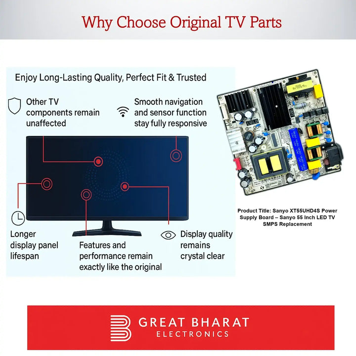 Sanyo XT55UHD4S Power Supply Board – Sanyo 55 Inch LED TV SMPS Replacement - Great Bharat Electronics
