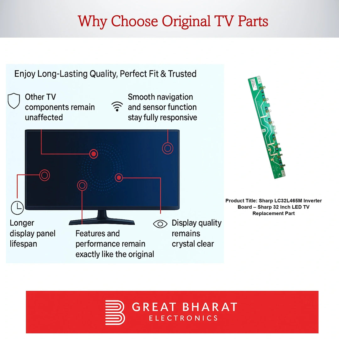 Sharp LC32L465M Inverter Board – Sharp 32 Inch LED TV Replacement Part - Great Bharat Electronics