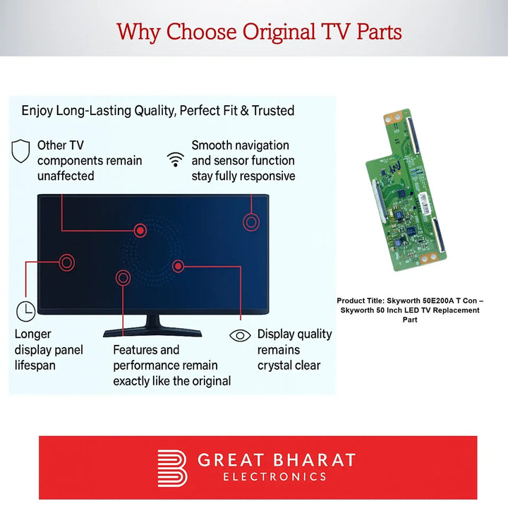 Skyworth 50E200A T-Con Board – Skyworth 50 Inch LED TV Replacement Part - Great Bharat Electronics