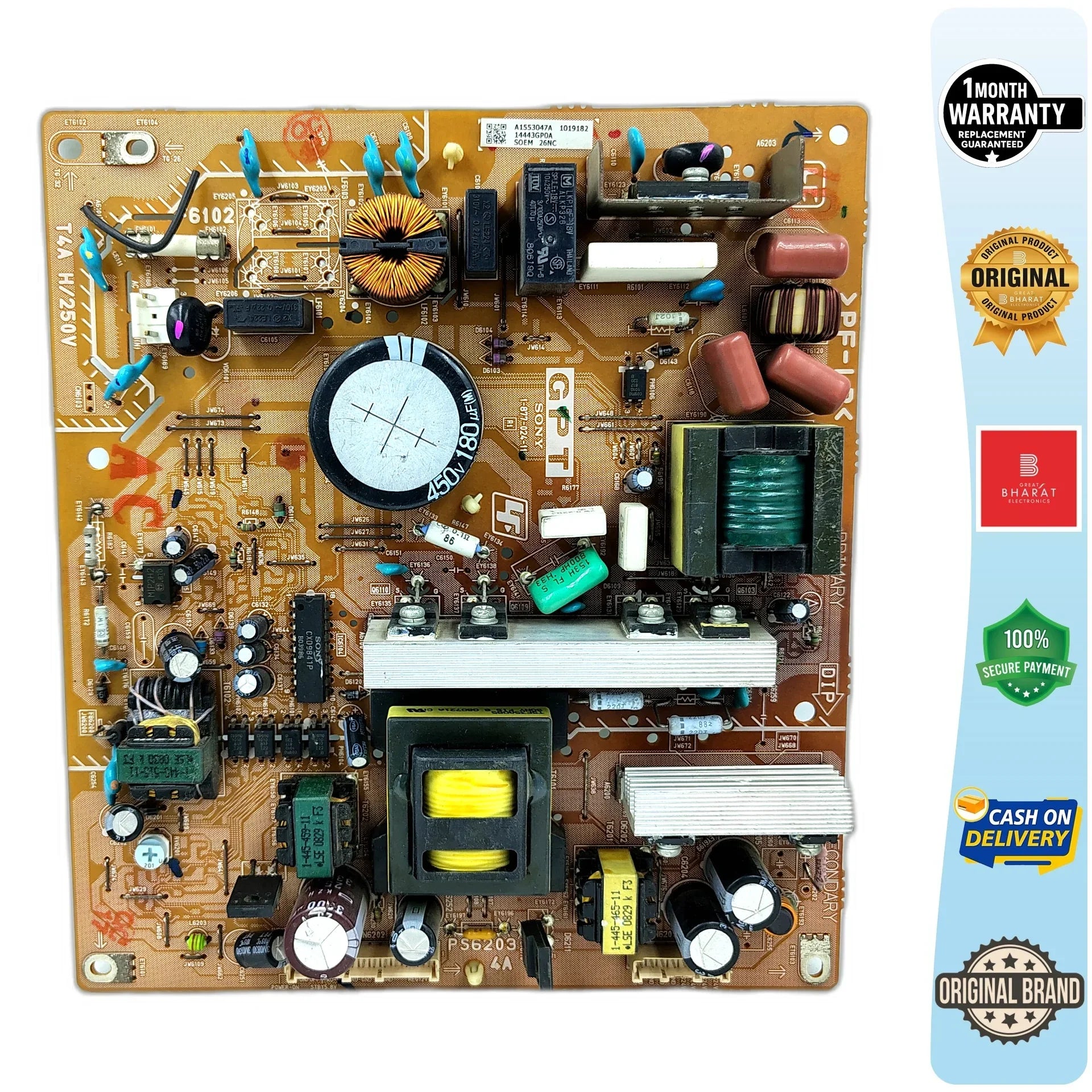 Sony 26T400A Power Supply Board – Sony 26 Inch LCD TV SMPS Replacement - Great Bharat Electronics