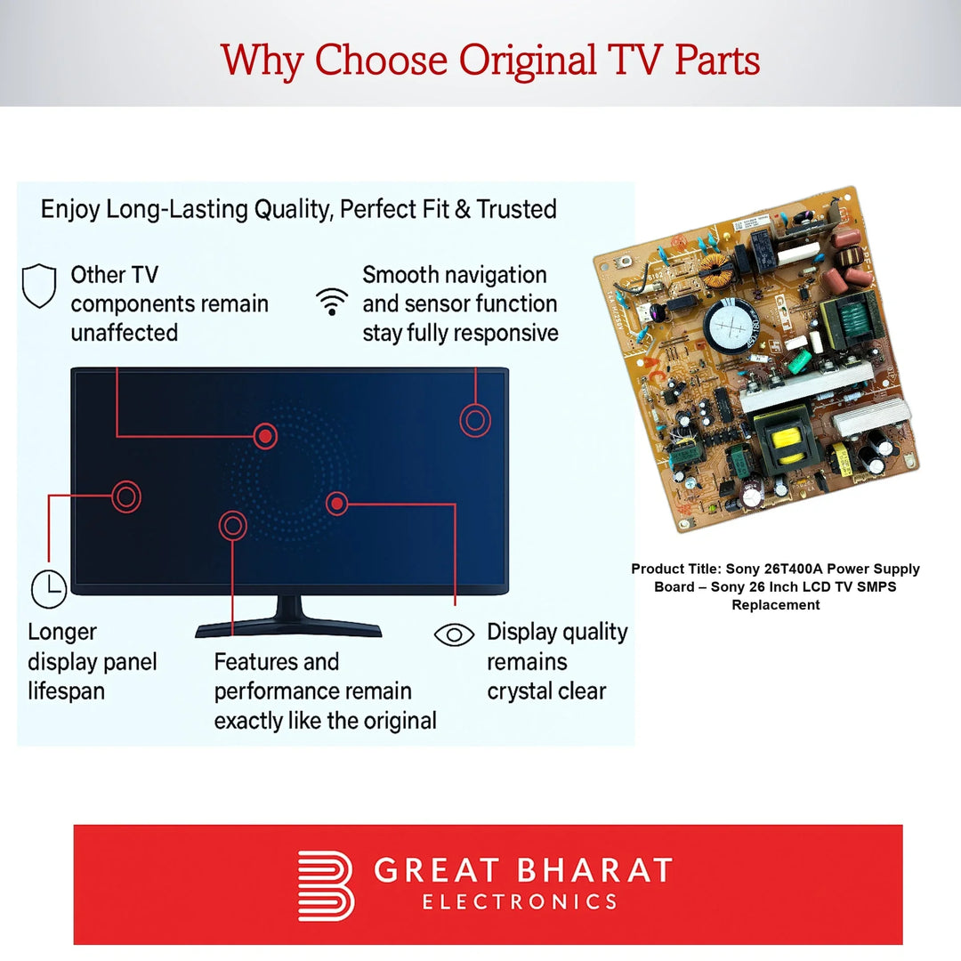 Sony 26T400A Power Supply Board – Sony 26 Inch LCD TV SMPS Replacement - Great Bharat Electronics