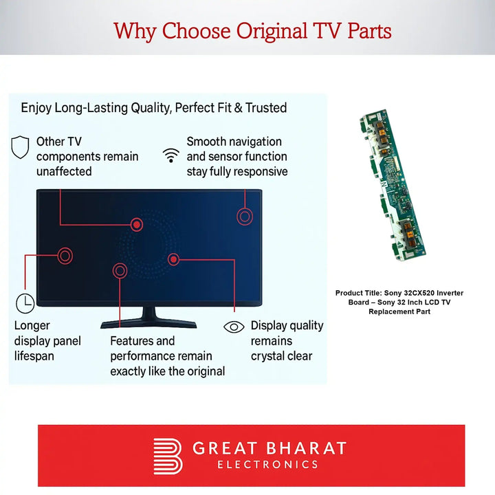 Sony 32CX520 Inverter Board – Sony 32 Inch LCD TV Replacement Part - Great Bharat Electronics