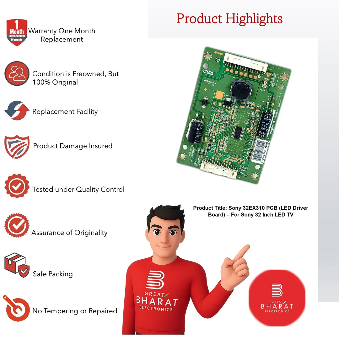 Sony 32EX310 PCB (LED Driver Board) – For Sony 32 Inch LED TV - Great Bharat Electronics