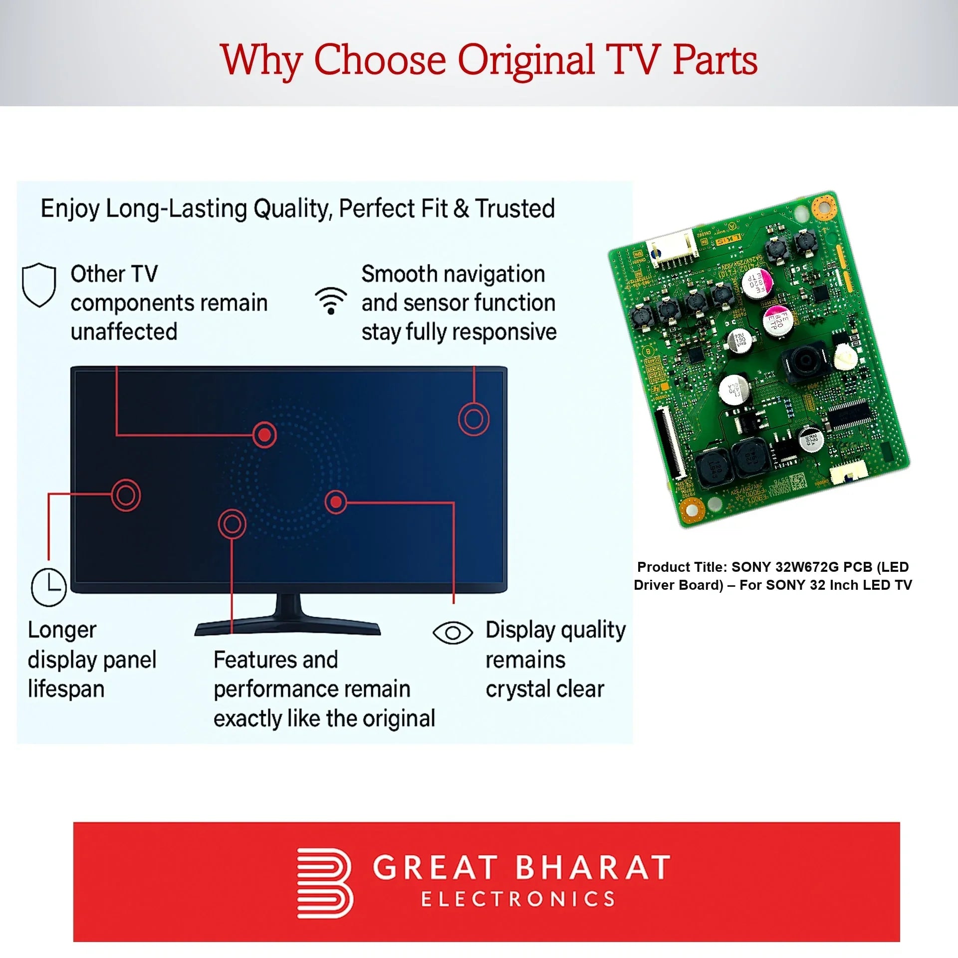 Sony 32W672G PCB (LED Driver Board) – For Sony 32 Inch LED TV - Great Bharat Electronics