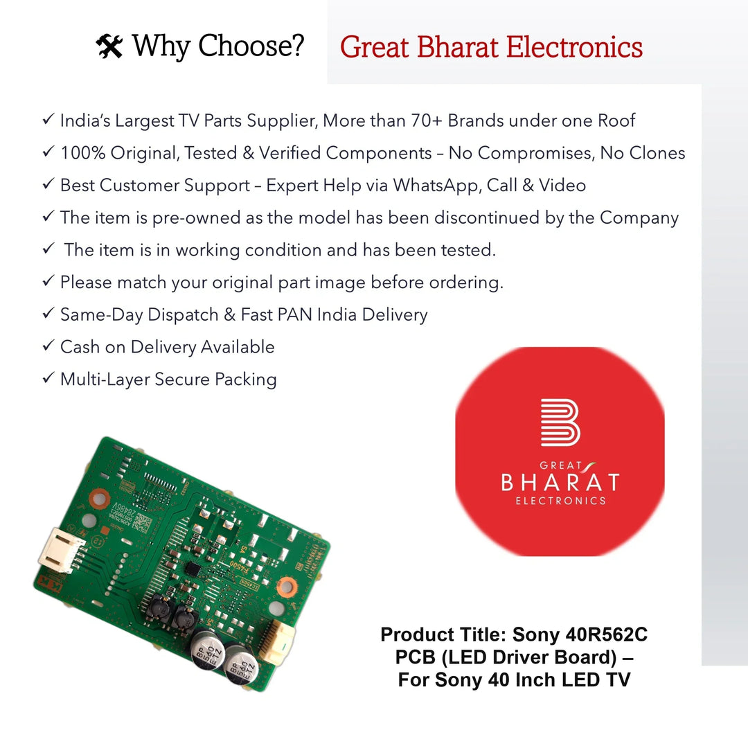 Sony 40R562C PCB (LED Driver Board) – For Sony 40 Inch LED TV - Great Bharat Electronics