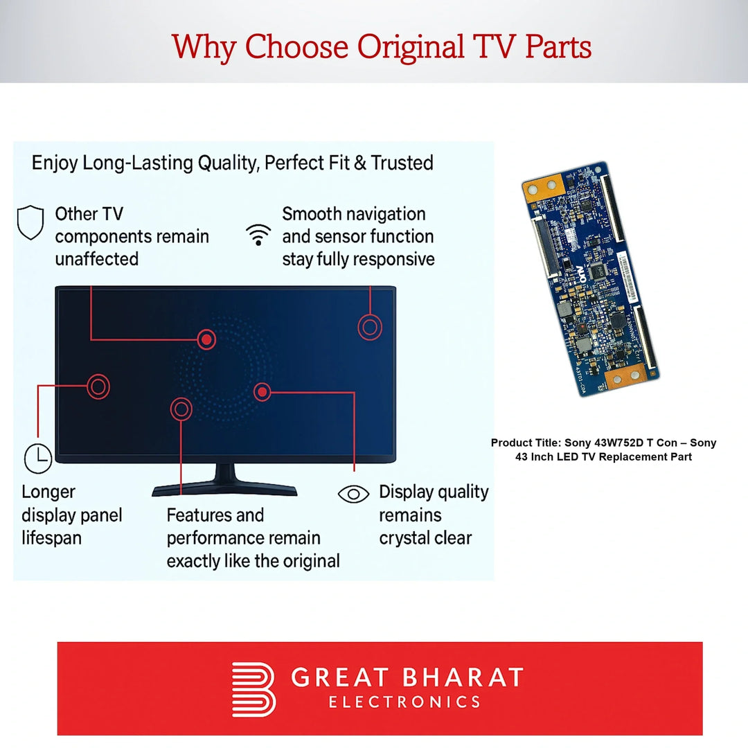 Sony 43W752D T-Con Board – Sony 43 Inch LED TV Replacement Part - Great Bharat Electronics