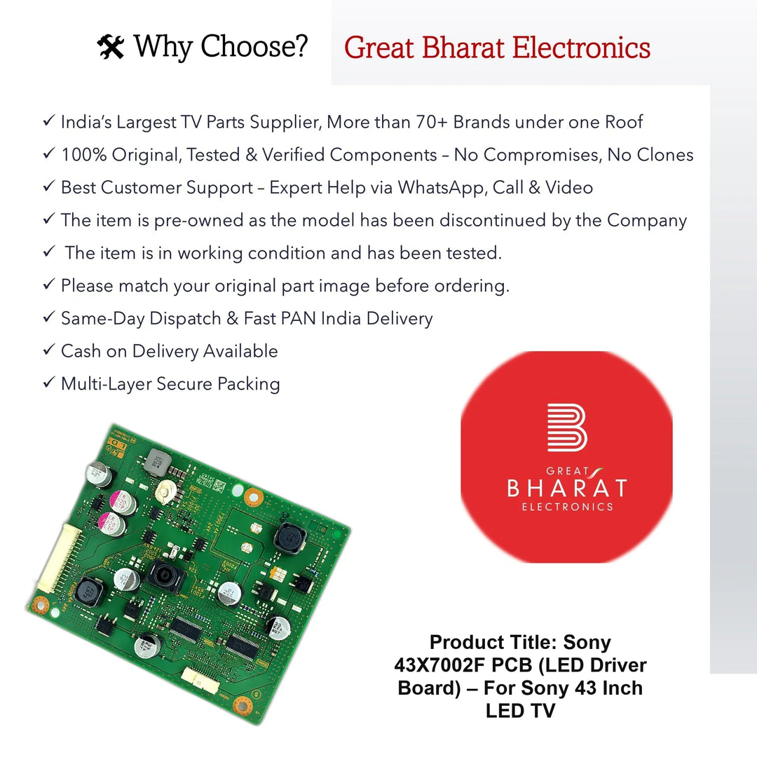 Sony 43X7002F PCB (LED Driver Board) – For Sony 43 Inch LED TV - Great Bharat Electronics